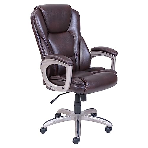 HFERTSCN Ergonomischer Liegepraxisstuhl mit Fußstütze hoher Rücken -PU -Leder -Swiving -Computer -Schreibtischstuhl für Home Office (Marrone) FANDIAO von HFERTSCN