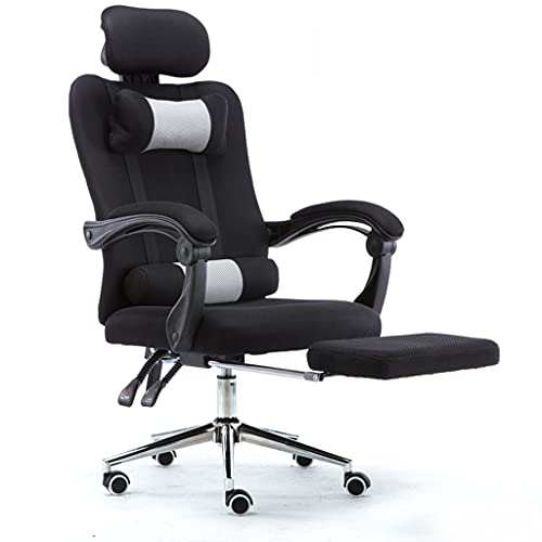 HFERTSCN Ergonomischer Rennstil Büro -Schreibtischstuhl mit atmungsaktivem Mesh, der die Rückenlehne footder und hohe Rückenstütze schwarz lehnt FANDIAO von HFERTSCN
