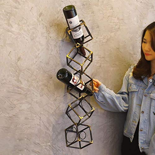 HFERTSCN Europäische Wandmontage Wine Racks Retro Style Eisen-Multi-Flüssigkeit-Rotweinflaschenhalter Wanddekoration Aufhängung Aufbewahrungsregal FANDIAO HFERTSCN Europäische Wandmontage Wine Racks Retro Style Eisen-Multi-Flüssigkeit-Rotweinflaschenhalter Wanddekoration Aufhängung Aufbewahrungsregal FANDIAO von HFERTSCN