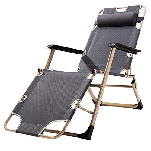HFERTSCN Heavy Duty Garden Outdoor Liegestühle | Einstellbarer Klappernen -Lounge -Stühle der Schwerkraft Stuhl | Outdoor Sun Lounger Liegestuhl max.150 kg - Grau FANDIAO von HFERTSCN