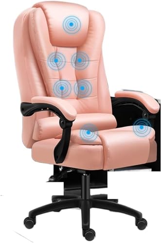 HFERTSCN Hohe Rückenleder -Bürostuhl mit rotbarem Latexpolster und Fußstütze Bequeme Managementstühle für Cafe Gaminghocker (Farbe: Massaged Latex Matte) FANDIAO von HFERTSCN