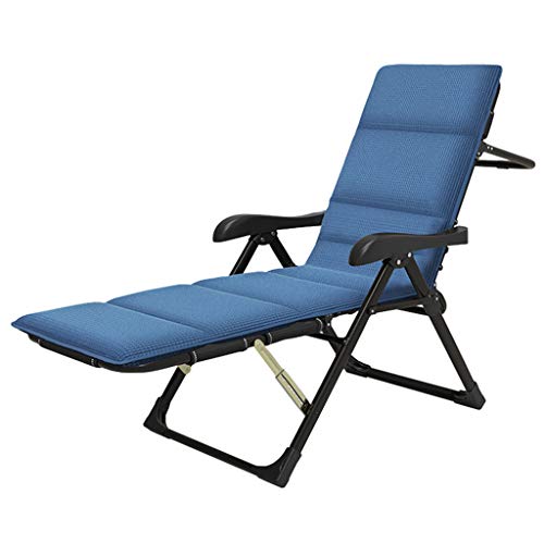 HFERTSCN Klappbare Rasenleuchten -Stühle Camping Cot Liegestütze voll gepolsterte Angelbett Heavy Duty Garden Stuhl Sonne Liege Liegestühle mit Kissenstützen 250 kg (blau) FANDIAO von HFERTSCN