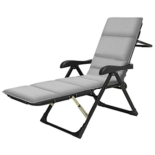 HFERTSCN Klappbare Rasenleuchten -Stühle Camping -Kinderbett -Liegesitz voll gepolstertes Angelbett Heavy Duty Garden Stuhl Sonne Liege Liegestühle mit Kissenstützen 250 kg (grau) FANDIAO von HFERTSCN