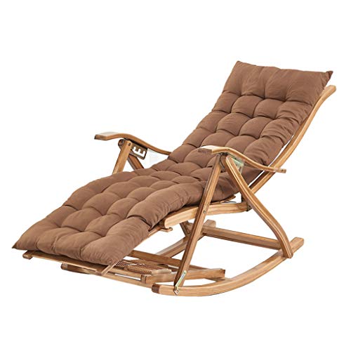 HFERTSCN Klappende Camping -Schaukelstuhl -Chaiselongs tragbare entspannende Liege mit brauner gepolsterter und Fußmassage, max.330lbs (b) FANDIAO von HFERTSCN