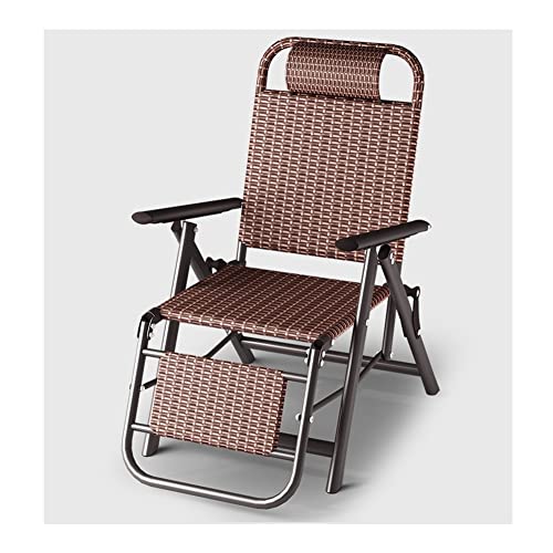 HFERTSCN Klappende Chaise Lounge Outdoor Tragbare Lounge -Stühle gewebt Rattan Verstellbarer Camping -Liege Lounge Stuhl Zull Schwerkraft mit Kissen für Pool Beach Patio Rasenstahlrahmen FANDIAO von HFERTSCN