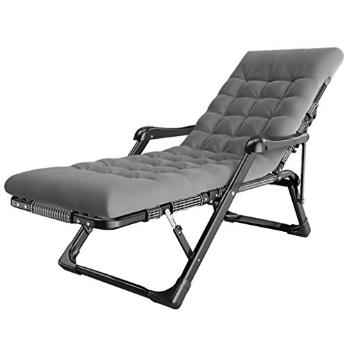 HFERTSCN Klapper Gartenstuhl Sonne Liegestütze im Freien im Freien Campingbett für Kinder für Erwachsene Rasen Lounge Stühle mit komfortablen Cuushion max.250 kg - Grau FANDIAO von HFERTSCN