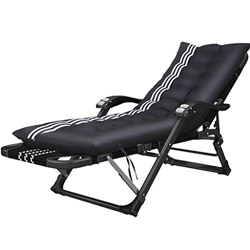 HFERTSCN Klappernde Liegestühle Chaise Lounge Stuhl im Freien verstellbare Terrassenstrand Camping Sun Liege Liegestühle max.200 kg - Schwarz FANDIAO von HFERTSCN