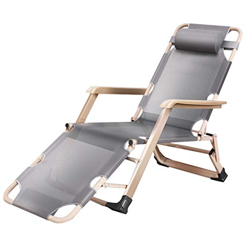 HFERTSCN Klappstuhl der Schwerpunkt | Sun Lounger Deck Stuhl | Faltbare Liegestuhl | Patio Lounge Liege mit Armlehne für Camping im Freien, Strand, Deck Max.200 kg (grau) FANDIAO von HFERTSCN
