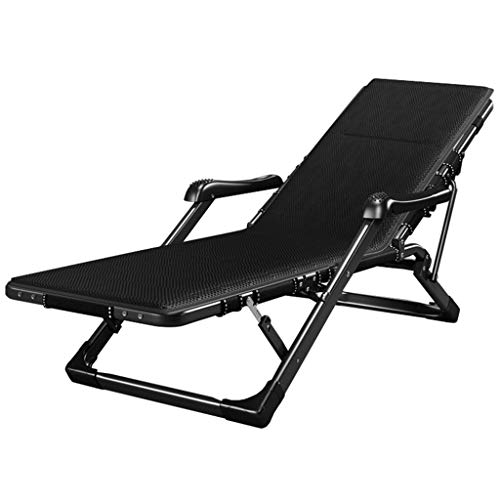HFERTSCN Klappstuhl mit Kissen mit Kissen Garten Sonne Lounger Stuhl Outdoor Camping Patio Lounge Liege Sessel Garten Beach Pool Relaxer Zero Gravity Stuhl - Schwarz FANDIAO von HFERTSCN