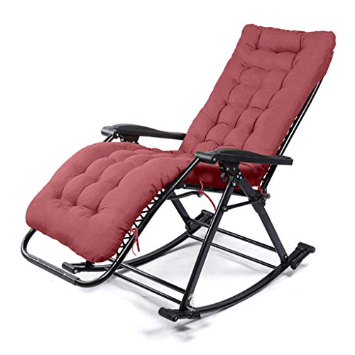 HFERTSCN Liege mit Zero Gravity Stuhl Liege gepolstert Klapper Patio Lounge Schaukelstuhl 550 lbs Kapazität Einstellbarer Rasenstuhl für Außen-, Camping, Terrasse, Rasen (Rotwein) FANDIAO von HFERTSCN
