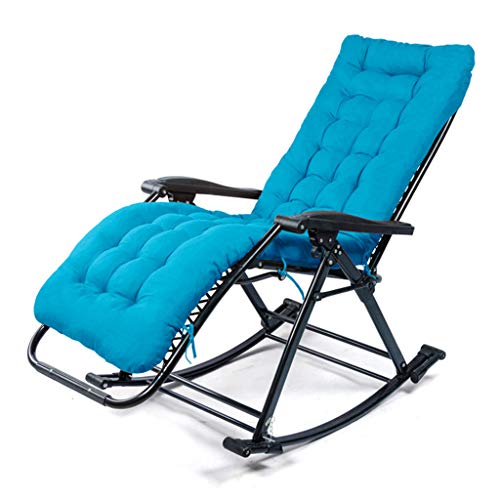 HFERTSCN Liege mit Zero Gravity Stuhl Liege gepolstert Klappstuhl Lounge Schaukelstuhl 550 lbs Kapazität Einstellbarer Rasenstuhl für Außen-, Camping, Terrasse, Rasen (blau) FANDIAO von HFERTSCN