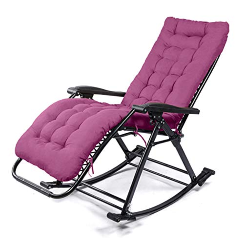 HFERTSCN Liege mit Zero Gravity Stuhl Liege gepolstert Klappstuhl Lounge Schaukelstuhl 550 lbs Kapazität Einstellbarer Rasenstuhl für Outdoor, Camping, Terrasse, Rasen (lila) FANDIAO von HFERTSCN