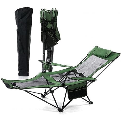 HFERTSCN Liegen und sitzende klappende Lounge -Stuhl, Campingstuhl mit Fußstütze, Kopfstütze und Aufbewahrungstasche, Strandstuhl für Outdoor (grün) FANDIAO von HFERTSCN