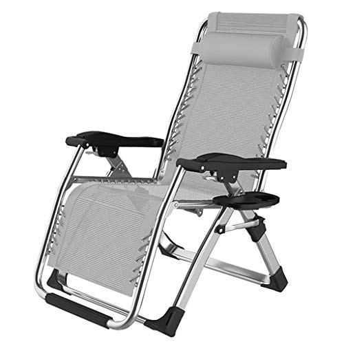 HFERTSCN Lounge Patio -Stühle klappen liegende Gartenstuhl im Freien im Freien im Freien Sun Liegestütze Nickerchen mit Tassenhalter für Beach Camping am Pool - Grau FANDIAO von HFERTSCN