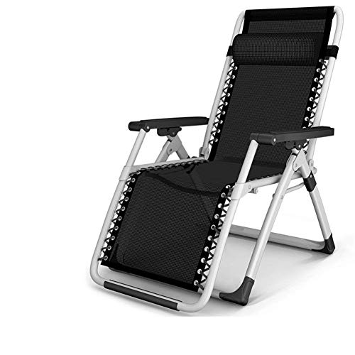 HFERTSCN Lounge Stuhl, Klappstuhl tragbare Sonnenliegeliege ohne Schwerkraft im Freien Klappstühle im Freien Garten Terrasse Deckstühle 66 * 72 * 85 cm Sessel (schwarz) FANDIAO von HFERTSCN