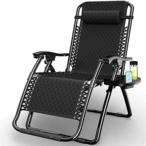 HFERTSCN Lounge Stuhl, Outdoor -Schwerkraft -Liegestuhl im Freien mit Tassenhalter extra breiter Stuhl für Terrasse, Garten, Strand, Pool, Unterstützung 150 kg (c) FANDIAO von HFERTSCN