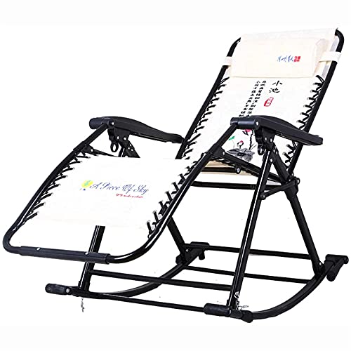 HFERTSCN Lounge Stuhl, Schaukelstuhl Klappern liegende Outdoor verstellbare Lounger Schaukelstuhl Zero Gravity Sitz mit Headrest Side Support Terrasse Deck (a) FANDIAO von HFERTSCN