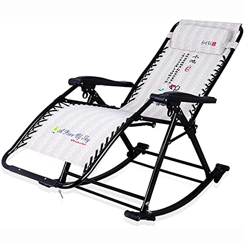 HFERTSCN Lounge Stuhl, Schaukelstuhl Klapperschaft im Freien verstellbare Lounger Schaukelstuhl Zull der Schwerkraft mit Kopfstützen -Stützstuhl Deck (B) FANDIAO von HFERTSCN