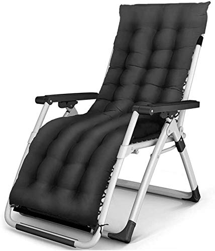 HFERTSCN Lounge Stuhl, Sun Lounger Gartenstühle Garten Sonne Lounger Liege Klappbett Stuhl Multifunktionales Büro Single tragbares Heimsista -Bett (mit schwarzem Baumwollpolster) FANDIAO von HFERTSCN