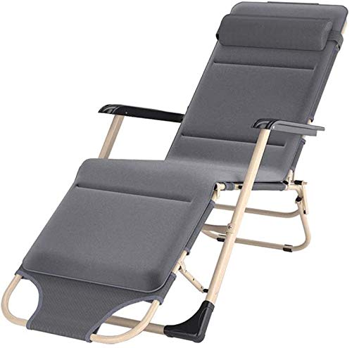 HFERTSCN Lounge Stuhl, Sun Lounger Gartenstühle Haushaltsklappbett Liegestuhl, tragbarer Klappstuhl Office Lounge Stuhl Dual-Use-Haus (mit Pad) FANDIAO von HFERTSCN