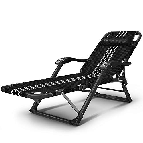 HFERTSCN Lounge Stuhl, Sunloungers Sun Loungers für Gartenfaltable Robelstuhl Stabiler Stahlrahmen Ergonomische Terrasse Liegeklapperlieger Lieger Liegestuhl tragende 200 kg (ohne Kissen) FANDIAO von HFERTSCN