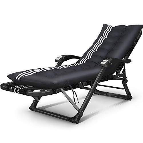 HFERTSCN Lounge Stuhl, Sunloungers Sun Loungers für Gartenfaltable Robelstuhl Stabiler Stahlrahmen Ergonomische Terrasse Liegeklapperliegerlieder Stuhllager 200 kg (mit B-Kissen) FANDIAO von HFERTSCN