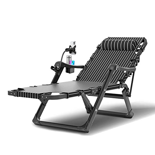 HFERTSCN Lounge Stuhl Outdoor Chaise 2 in 1 Klappbett 5 Position Liegestühle Einstellbare Terrasse Rasenlieder Stuhl Indoor Liegestuhl für Pool Camping Beach Stahlrahmen (Farbe: b) FANDIAO von HFERTSCN