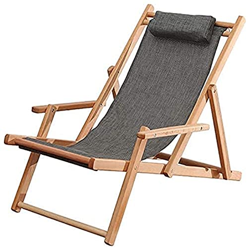 HFERTSCN Lounge Stuhl liegend im Freien Klappstühle im Freien Klappstuhl Massivholz Strand Balkon Multifunktion Lounge Stuhl (B) FANDIAO von HFERTSCN