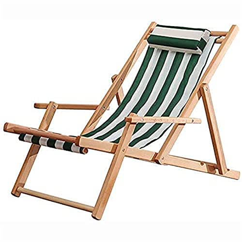 HFERTSCN Lounge Stuhl liegende Klappstühle im Freien im Freien Klappstuhl Massivholz Strand Balkon Multifunktion Lounge Stuhl (C) FANDIAO von HFERTSCN