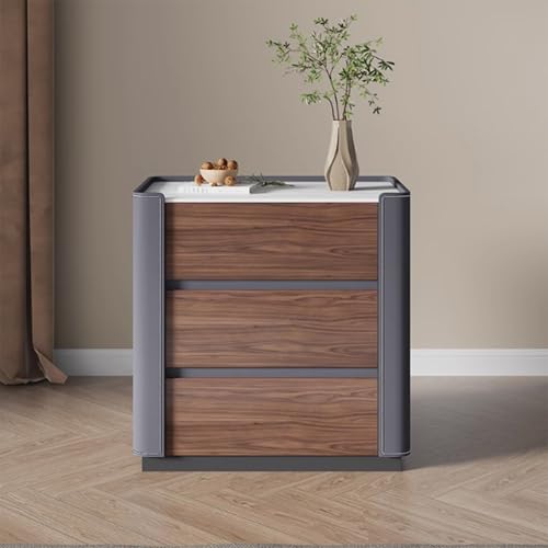 HFERTSCN Massivholz Nachttisch, Bettendtisch mit Mikrofaserleder, Nachttisch mit 3 Schubladen Lagerung, Beizertisch, Bodenständer, für Schlafzimmer Wohnzimmer, Dunkelgrau, 45 * 40 * 60 cm FANDIAO HFERTSCN Massivholz Nachttisch, Bettendtisch mit Mikrofaserleder, Nachttisch mit 3 Schubladen Lagerung, Beizertisch, Bodenständer, für Schlafzimmer Wohnzimmer, Dunkelgrau, 45 * 40 * 60 cm FANDIAO von HFERTSCN