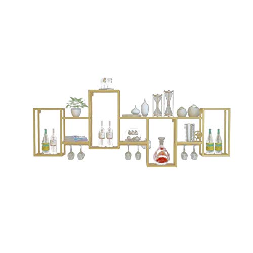 HFERTSCN Metal Wine Rack Rotwein Wandregal Weinregal Hängende Weinregal Champagner -Rack für Heimküche Getränk Rack mit goldenem Champagner FANDIAO von HFERTSCN