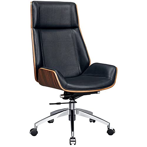 HFERTSCN Moderne, einfach zu reinigende Leder -Bürostuhl Ergonomic High Back Computer Desk Stuhl Bequeme Executive Office Stuhl für Small Space (Neger) FANDIAO von HFERTSCN