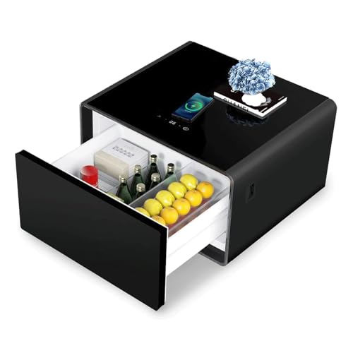 HFERTSCN Nachttisch intelligenter Nachttisch Nagentisch mit eingebautem Kühlschrank 15W drahtloser Ladungstisch Schlafzimmer Nachtschrank Endtisch Minimalist FANDIAO von HFERTSCN