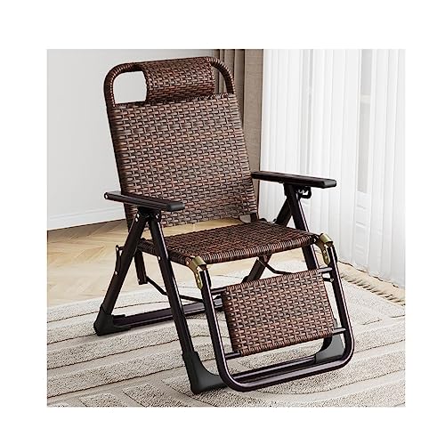 HFERTSCN Outdoor Zero Gravity Lounge Stuhl Patio Wicker Rattan Liegestühle mit Kissen Beach Pool Rasen Camping Innenbüro Deck Lounger Stuhl für Gartenklapper Liegestuhl FANDIAO von HFERTSCN