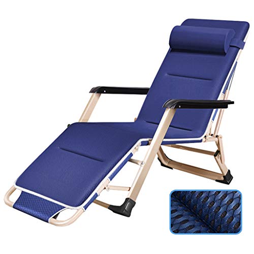HFERTSCN Patio Lounge Liege ZUR GRAVITITÄT STUHR Klappende Sonnenliege Liegestuhl für Patio Garden Camping Picknick Strand entspannende Outdoor bequemer Sitz - Blau FANDIAO von HFERTSCN