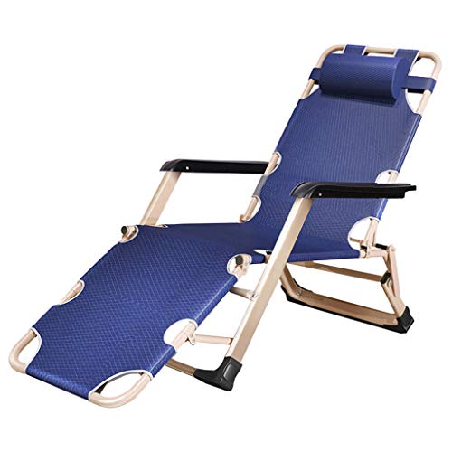 HFERTSCN Patio Lounge Liesingler Falten Sun Lounger Deck Stuhl mit Kopfstütze Liegender Gartenstuhl High 98 cm für Camping im Freien, Strand, Deck, Pool -Seitenhof (blau) FANDIAO von HFERTSCN
