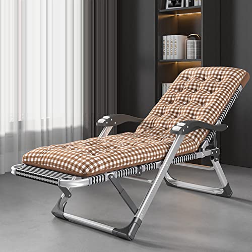 HFERTSCN Rahmenstuhlstuhl der Reichweite der Reichweite 15 einstellbare Rückenlehne Liege Lounge Stuhl mit abnehmbarem Kissen Klapperatio -Terrasse Outdoor -Campingstuhl für Pool Beach (D) FANDIAO von HFERTSCN