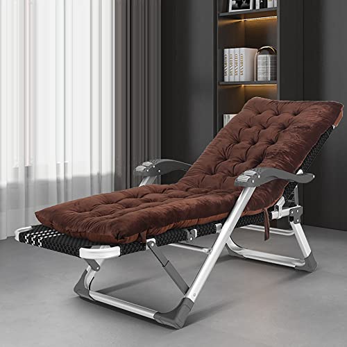 HFERTSCN Rahmenstuhlstuhl mit Zero Gravity Stuhl 15 Einstellbare Rückenlehne Liege Lounge Stuhl mit abnehmbarem Kissen Klapperie Liege Terrasse Outdoor Campingstuhl für Pool Beach (L) FANDIAO von HFERTSCN
