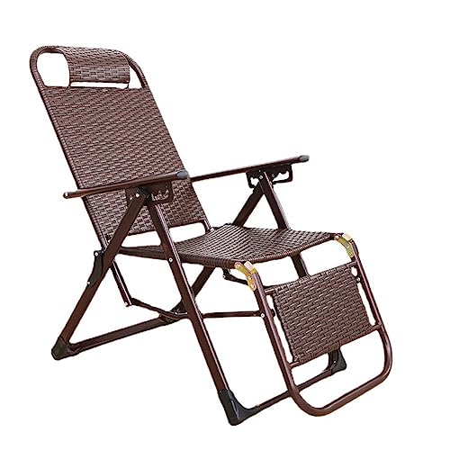 HFERTSCN Rattan Klappanlage Liegestuhl Einstellbare Positionen ZUR Gravity SUNOONGER mit Kopfstütze Patio Lounge Stuhl Garden Beach Faltbare Korbstühle für Rasencamping am Pool FANDIAO von HFERTSCN