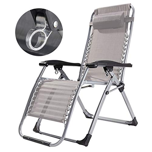 HFERTSCN Robelstuhl | Einstellbare Faltpatio -Lounge -Liege | Sun Lounger Nickersitz mit Kopfstütze Strand Terrasse Garten Camping im Freien max.150 kg (grau) FANDIAO von HFERTSCN