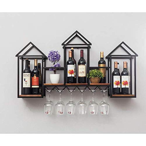 HFERTSCN Rotwein Lagerregal Metall Retro Eisen Wand hängende Wand Hängende Champagnergläser Lebensmittel Safe Rack Champagner Weinregal FANDIAO von HFERTSCN
