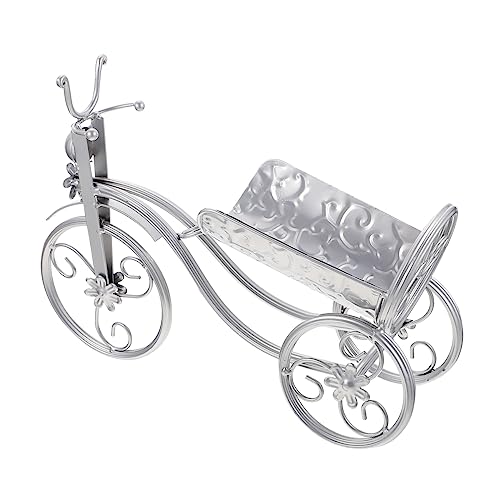 HFERTSCN Rotweinregal Put -Stück, Desktop Weinregal, 1PC Wine Rack Single Flasche Weinrad Weinflasche Rack Vintage Bike Organizer Dreiradhalter Desktop (Silber) FANDIAO von HFERTSCN