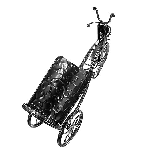 HFERTSCN Rotweinregal Put -Stück, Desktop Weinregal, 1PC Wine Rack Single Flasche Weinrad Weinflasche Rack Vintage Bike Organizer Dreiradhalter Desktop (schwarz) FANDIAO von HFERTSCN