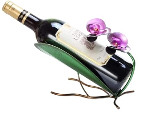 HFERTSCN Rotweinregal Put -Stück, Desktop Weinregal, Statue Art Ornament Desktop Skulptur Weinregal Schmetterling Orchideen Weinflaschenhalter Skulptur Weinregal FANDIAO von HFERTSCN
