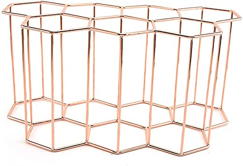 HFERTSCN Rotweinregal Setzen Sie Stück, Desktop -Weinregal, Weinregal für Weinflaschen Aufbewahrung Weinregal, 7 Flaschen Stehweinregal, tragbare Arbeitsplatte (Roségold) FANDIAO von HFERTSCN