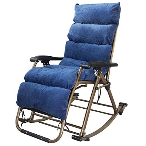 HFERTSCN Schaukelstuhl im Freien im Freien Campingverriegelungsstuhl Stuhl mit gepolstertem Pool Yard Beach, Max. Laden Sie 250 kg (blau) FANDIAO von HFERTSCN