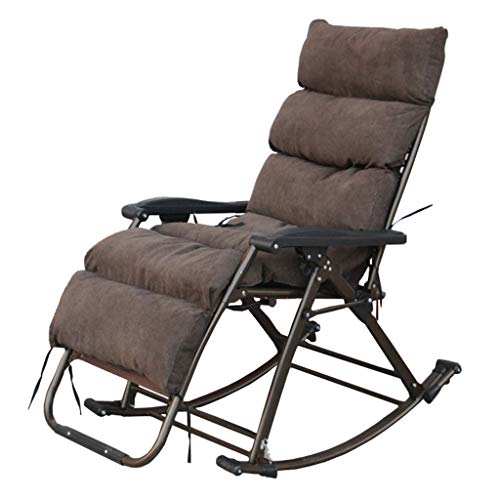 HFERTSCN Schaukelstuhl im Freien im Freien Campingverriegelungsstuhl Stuhl mit gepolstertem Pool Yard Beach, Max. Laden Sie 250 kg (braun) FANDIAO von HFERTSCN