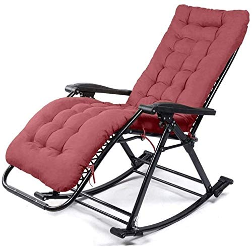 HFERTSCN Sommer -Schaukelstuhl Liegestütze Rocking für Balkon Garten Freizeit Entspannungsstuhl Lazy Stuhl Lounge Stuhl Klappstuhl Erwachsener Büro Outdoor Nickerchen Liege (Stil I) FANDIAO von HFERTSCN