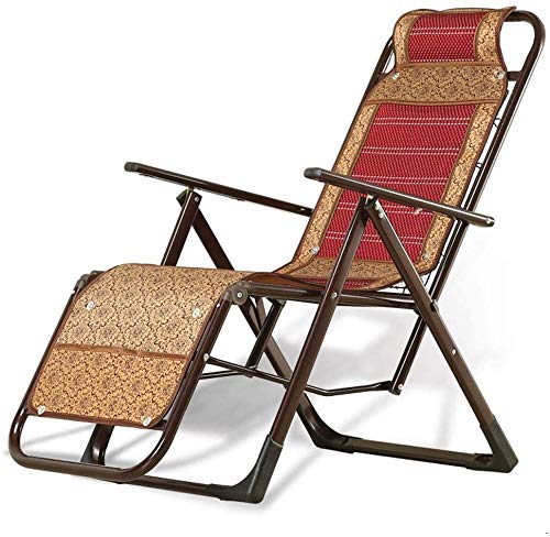 HFERTSCN Sun Lounger Gartenstühle Faltbarer Deckstuhl Lounge Stuhl, Bambuswebelbalkon Büro Liege Sun Lounger Garten Terrassenstuhl Fauler Klappstuhl (Farbe, braun), rot verheißungsmäßiger FANDIAO von HFERTSCN