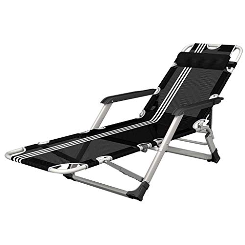 HFERTSCN Sun Lounger Liegestühle Patio Lounge Stuhl Chaise -Bett Klappern mit Verstellbarer Kopfstütze für Campingpool Strand Max.Support 441lbs - Schwarz FANDIAO von HFERTSCN